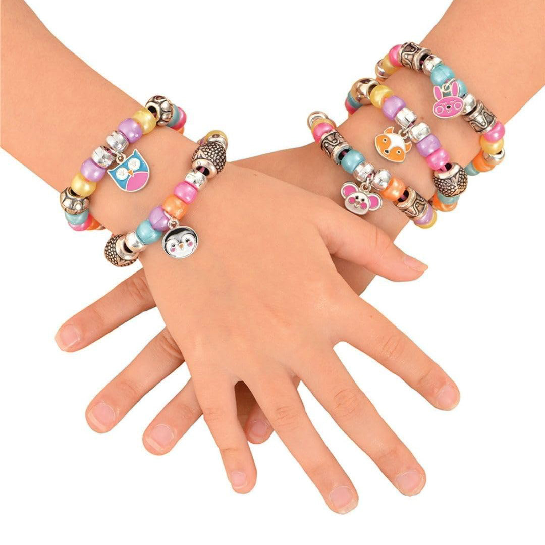 The Galt Toys Cute Charms Craft Kit showing the box art and finished necklaces