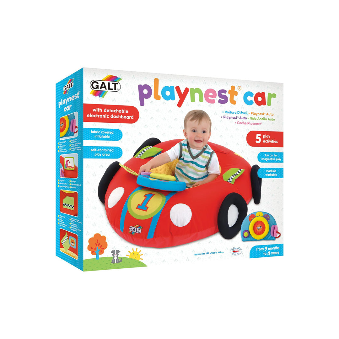 Galt Toys Playnest Car inflatable racing car with electronic dashboard for toddlers