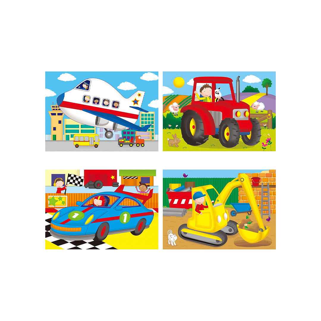 Galt Toys Vehicles 4 Puzzles in a Box - Toyspry