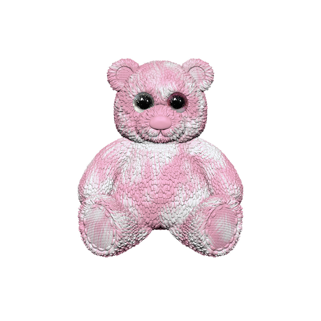 Close-up of the Soft T Teddy Bear's face and cute details
