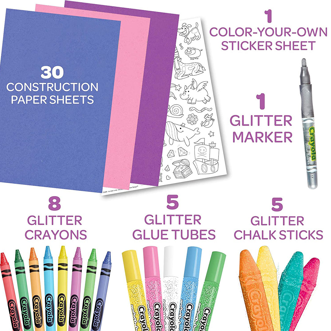 Crayola All That Glitters Colouring Kit | Glitter Art Set for Kids