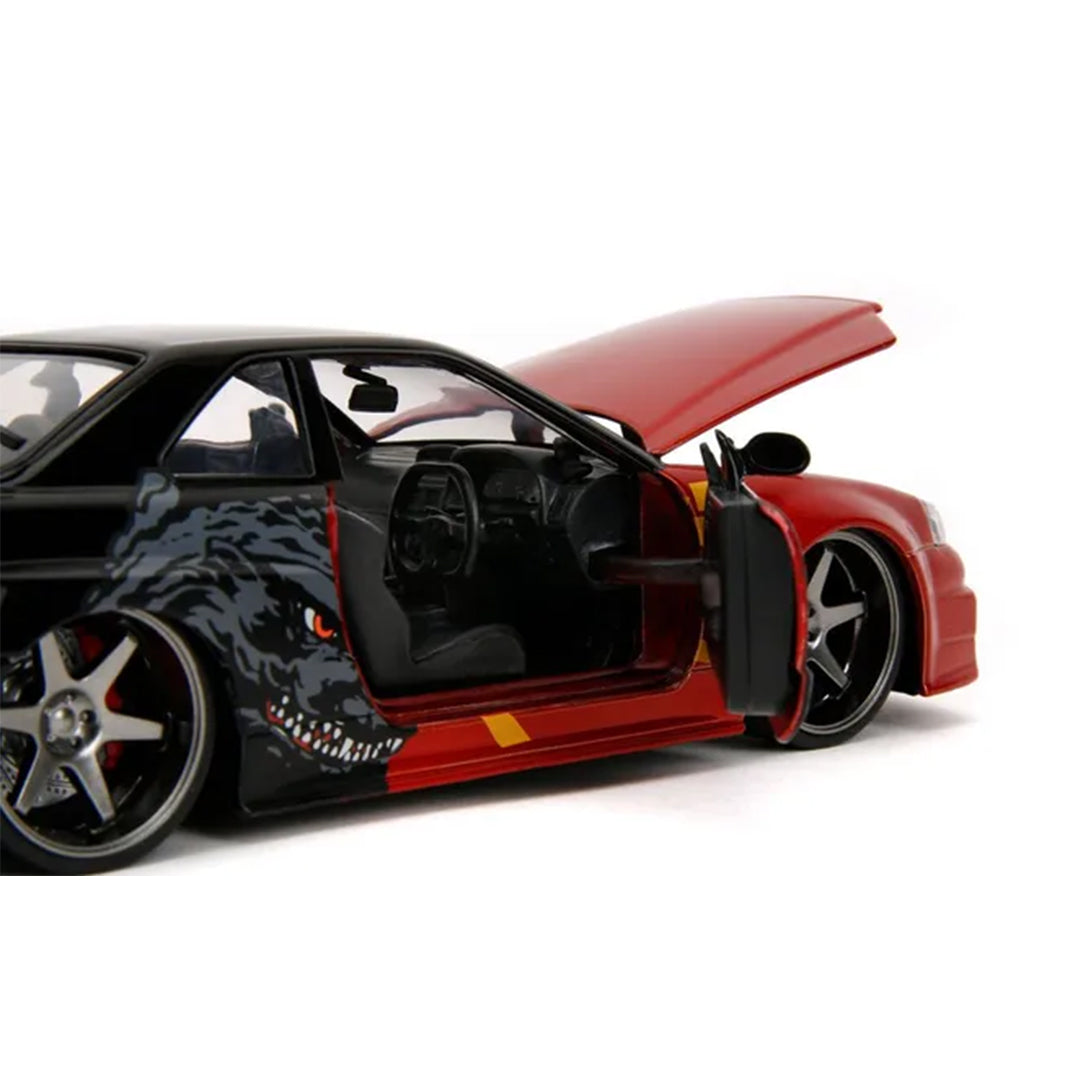 Godzilla 2002 Nissan Skyline GT-R - 1:24 Diecast Model Car - Toyspry