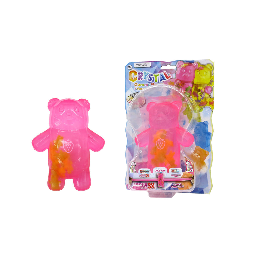 A child using a calming crystal bear squishy for sensory relief in the UAE
