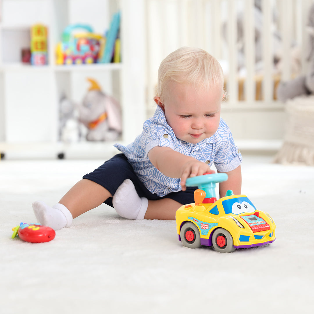 Hapee Capee Vroom Vroom Car - Interactive Musical Baby Toy - Toyspry