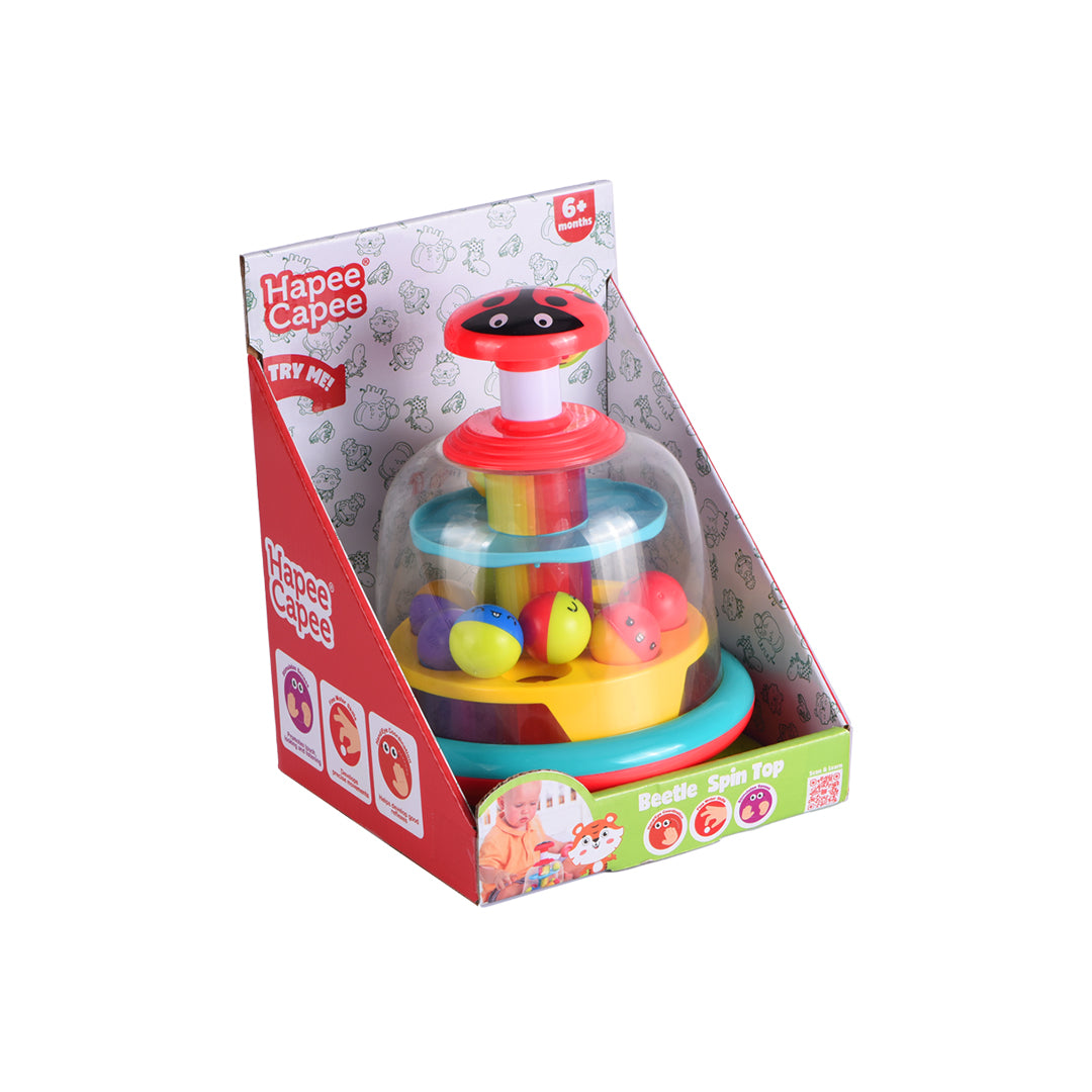 Hapee Capee Beetle Spin Top with packaging