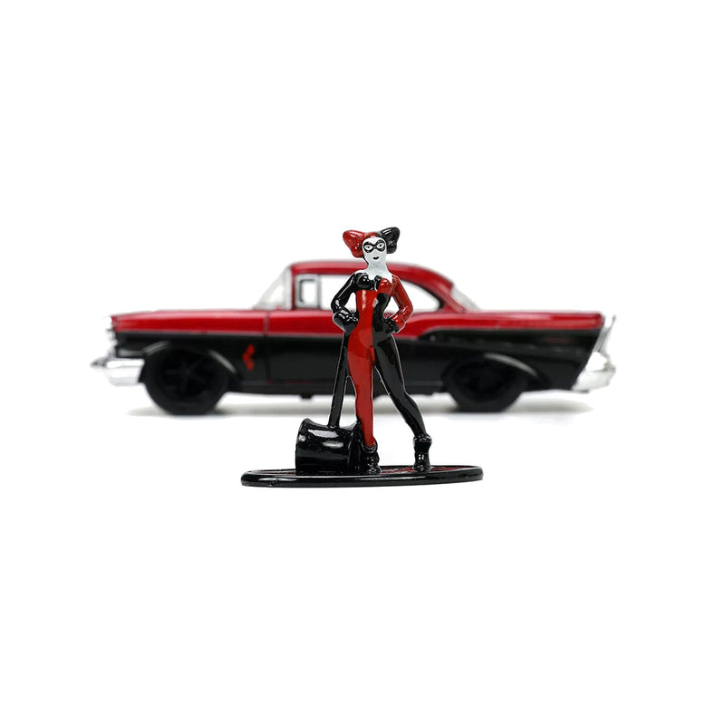 Harley Quinn 1957 Chevy Bel Air - Diecast Model Car with Figure