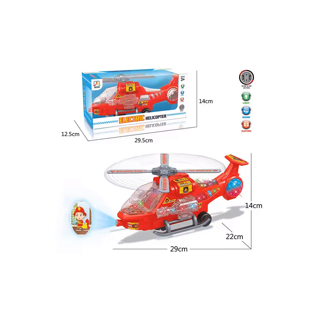 Electric Helicopter Toy with Transparent Gears - Toyspry