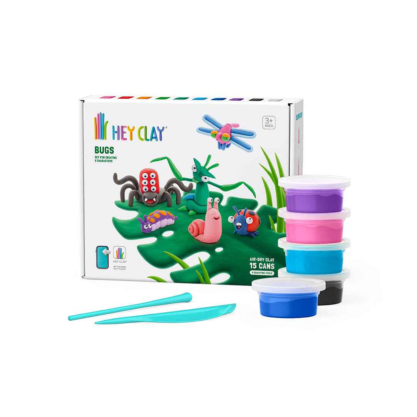 Hey Clay Bugs - 15 Cans Air-Dry Modeling Clay Kit