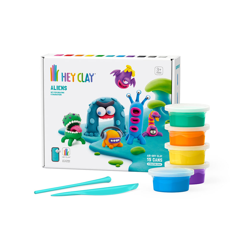 Hey Clay Aliens - Interactive Air-Dry Modeling Clay Set