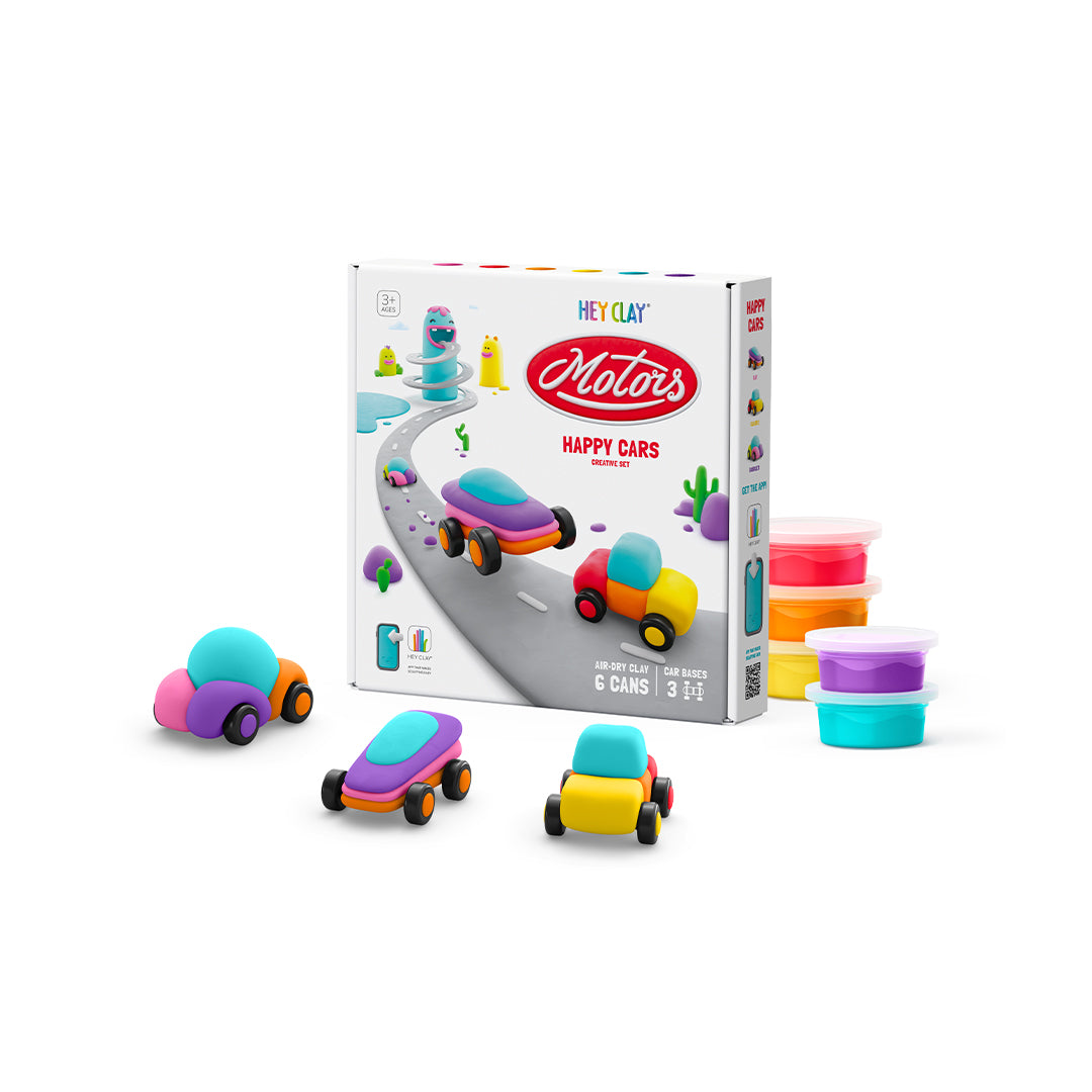 Hey Clay Happy Cars Modelling Kit for educational toys UAE.
