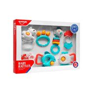 Huanger 7-Piece Baby Rattles & Teether Set - Infant Sensory Toy