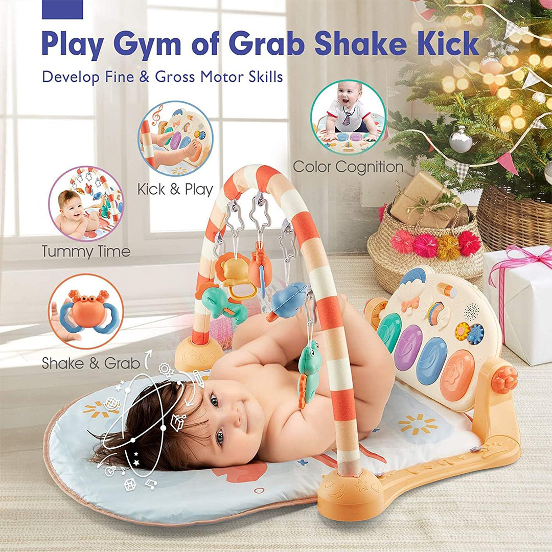 Huanger Baby Play Mat with Piano - Musical Infant Gym - Toyspry