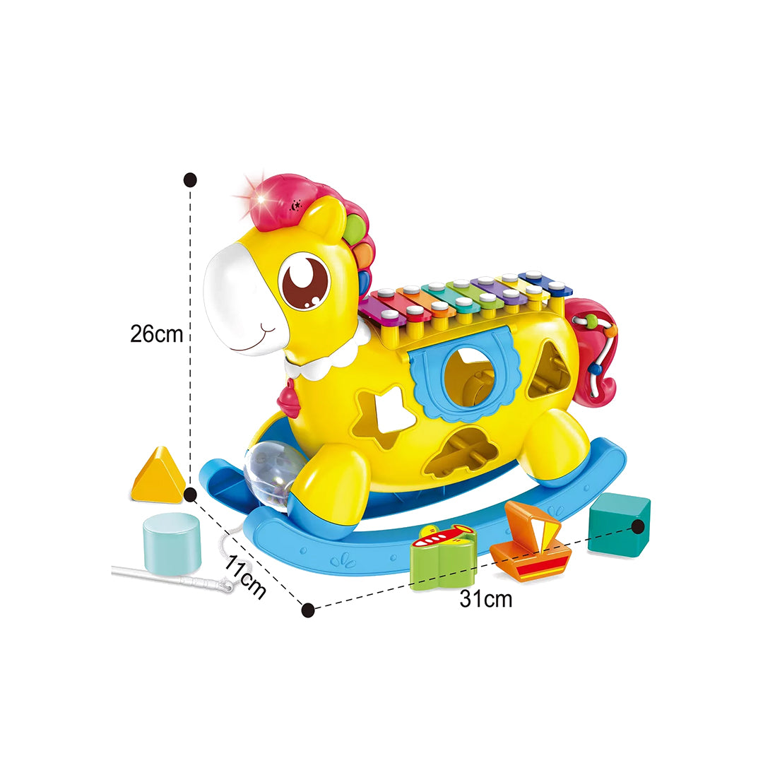 Colorful magnetic blocks on Huanger horse rocker