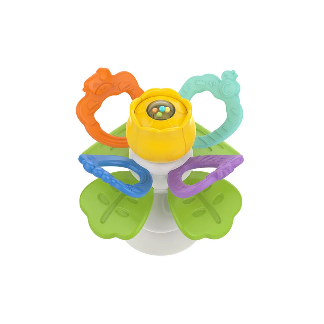 Huanger Soft Sensory Baby Ball Rattle: BPA Free Teether  Hand Rotate Flower Toy