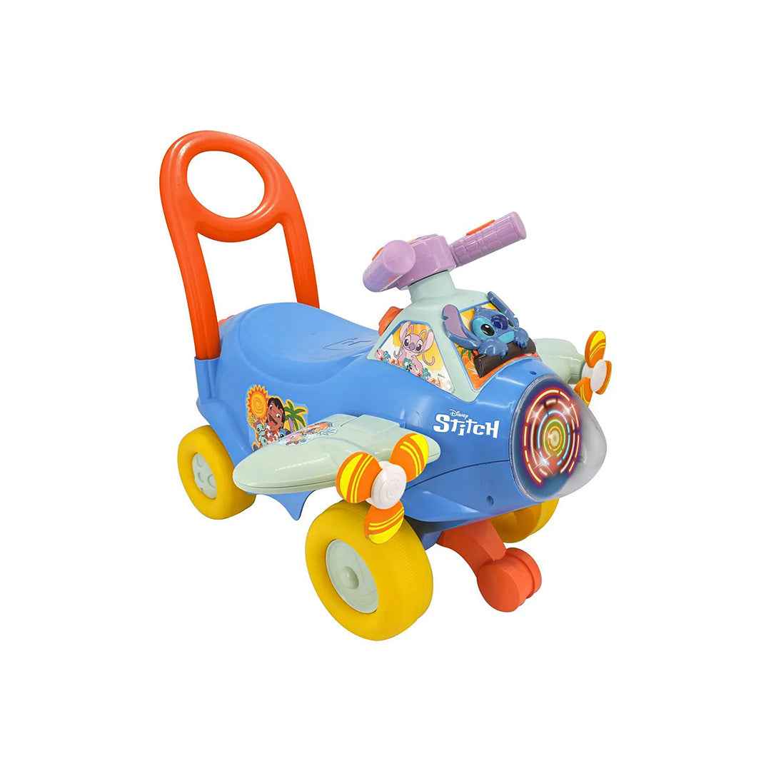 Kiddieland Stitch Spinning Lights Activity Plane Ride On Car