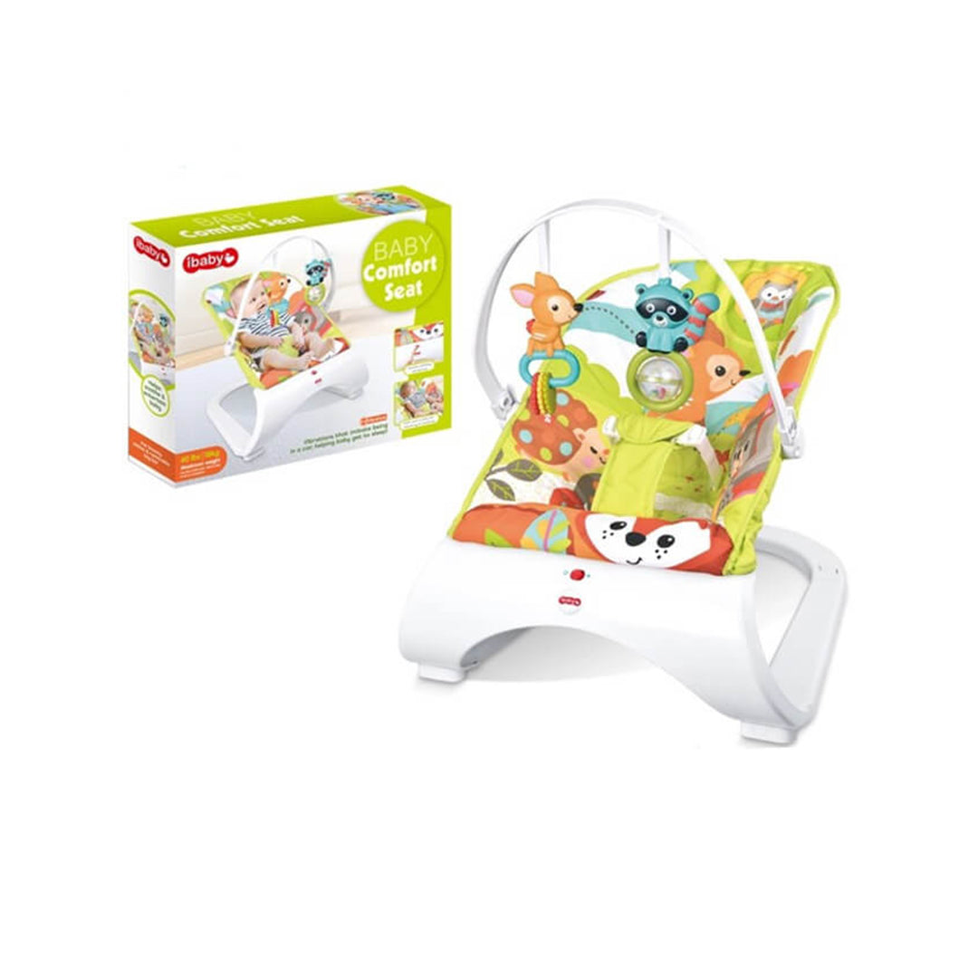 Toddler in the rocker position of the Fitch Baby Rocker