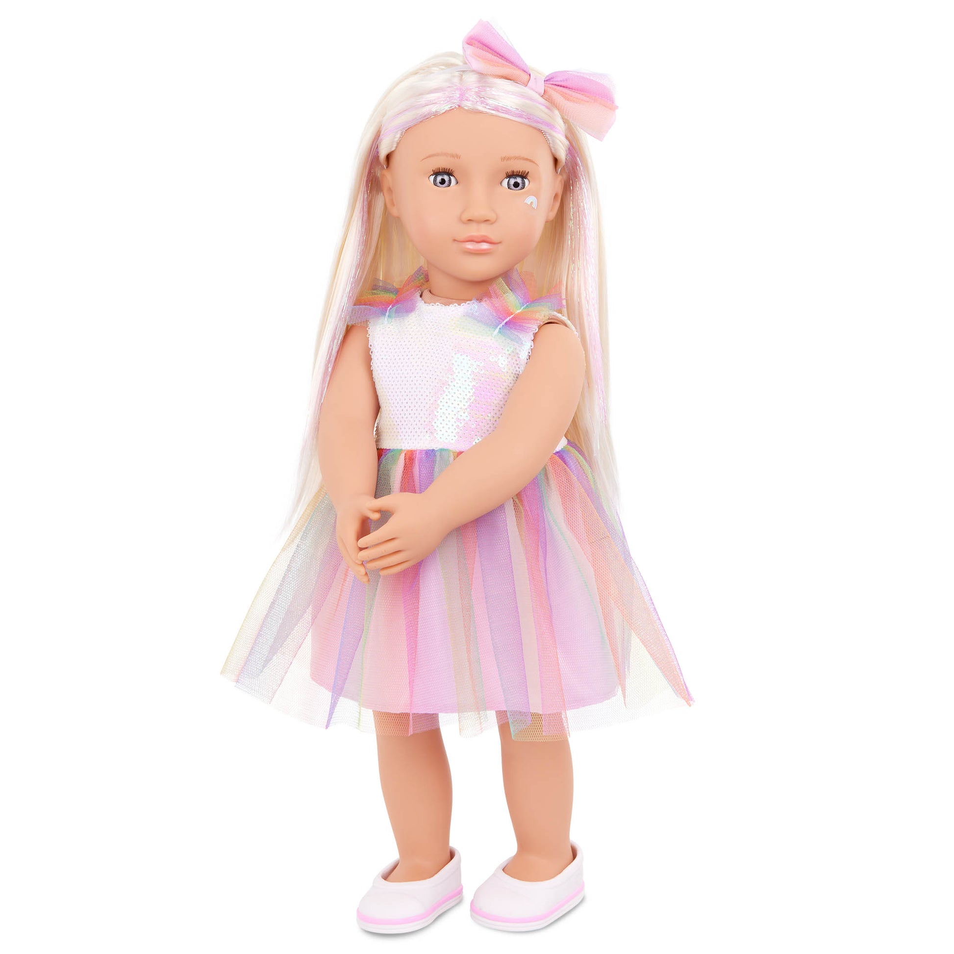 Our Generation Iris Doll - 18-inch Fashion Doll with Rainbow Unicorn Outfit