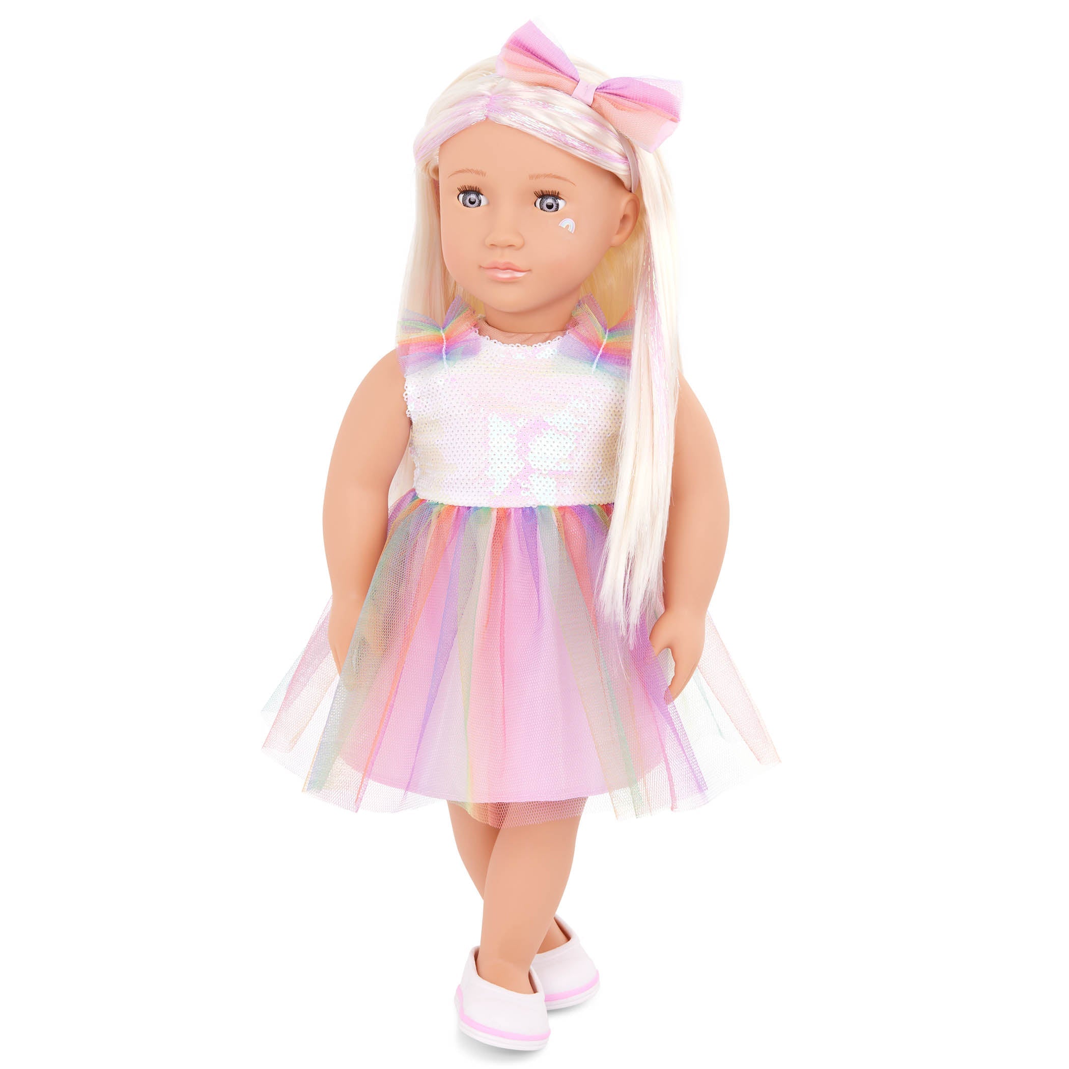 Our Generation Iris - 18-inch Fashion Doll with Rainbow Unicorn Outfit - Toyspry