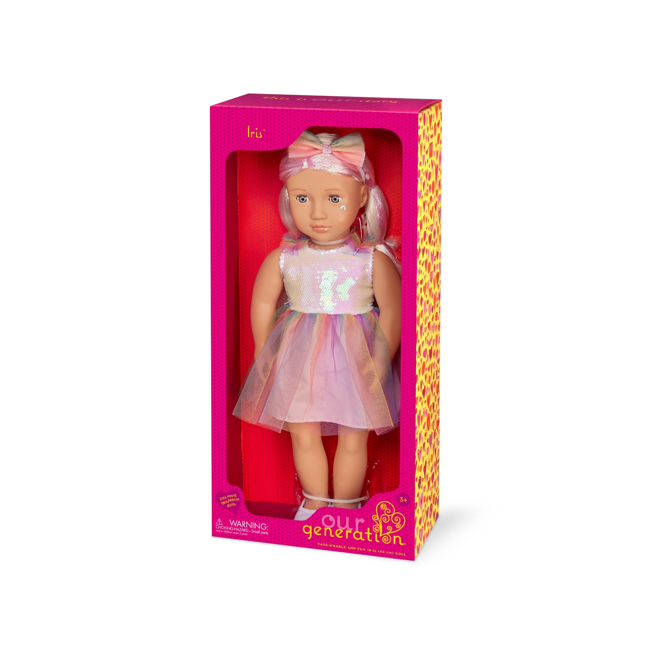 Our Generation Iris - 18-inch Fashion Doll with Rainbow Unicorn Outfit - Toyspry