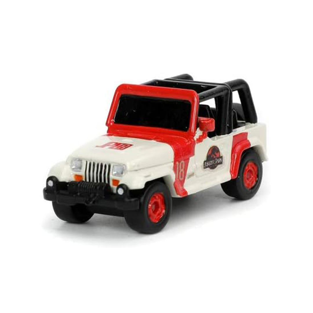 Close-up of the Jurassic Park helicopter diecast model.