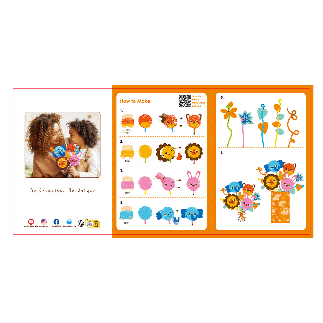 Avenir Animal-Themed Pom Pom Bouquet Kit for educational toys UAE.
