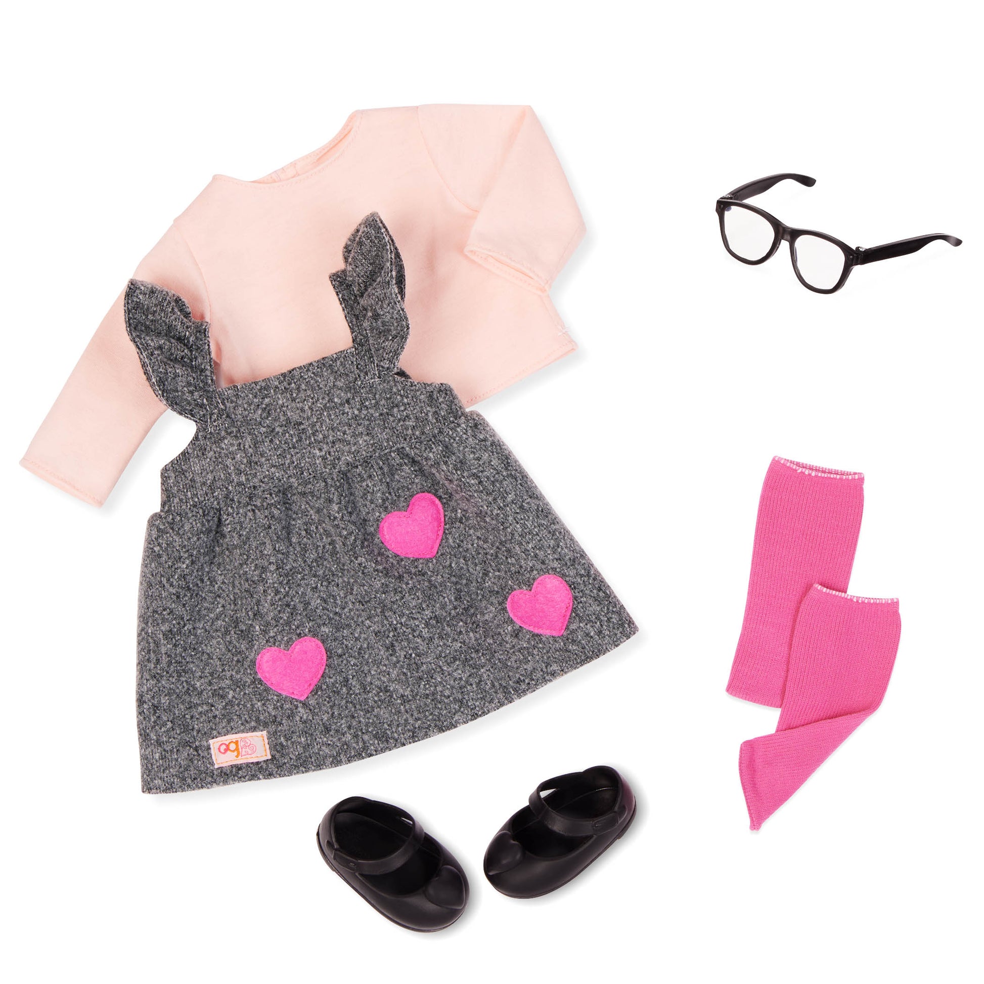 Our Generation Kelly Doll - 18-inch Fashion Doll with School Dress and Heart Patches
