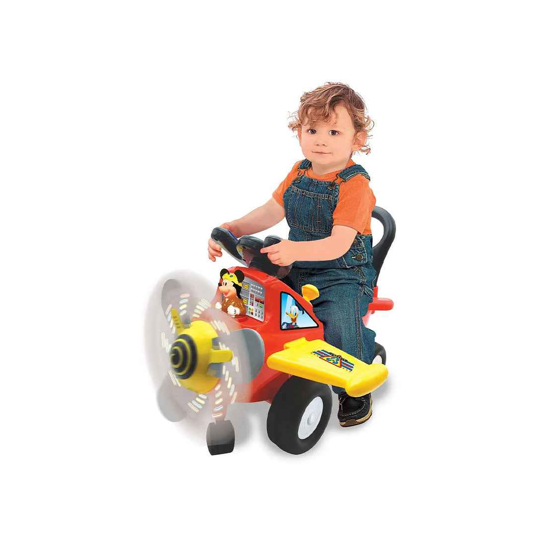 Kiddieland Mickey Mouse Activity Plane - Ride-On Toy with Lights & Sounds - Toyspry