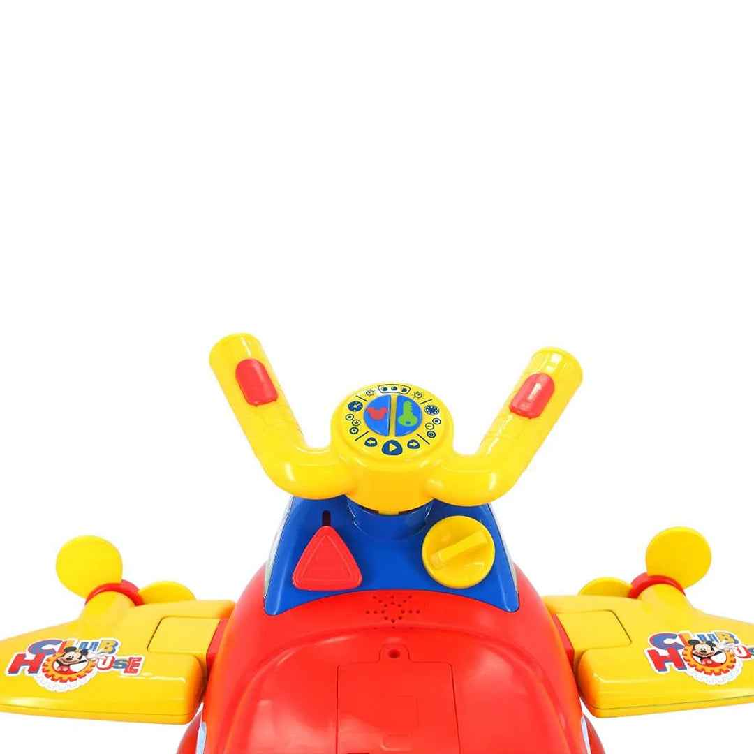 Kiddieland Mickey Mouse Spinning Lights Activity Plane - Ride-On Toy