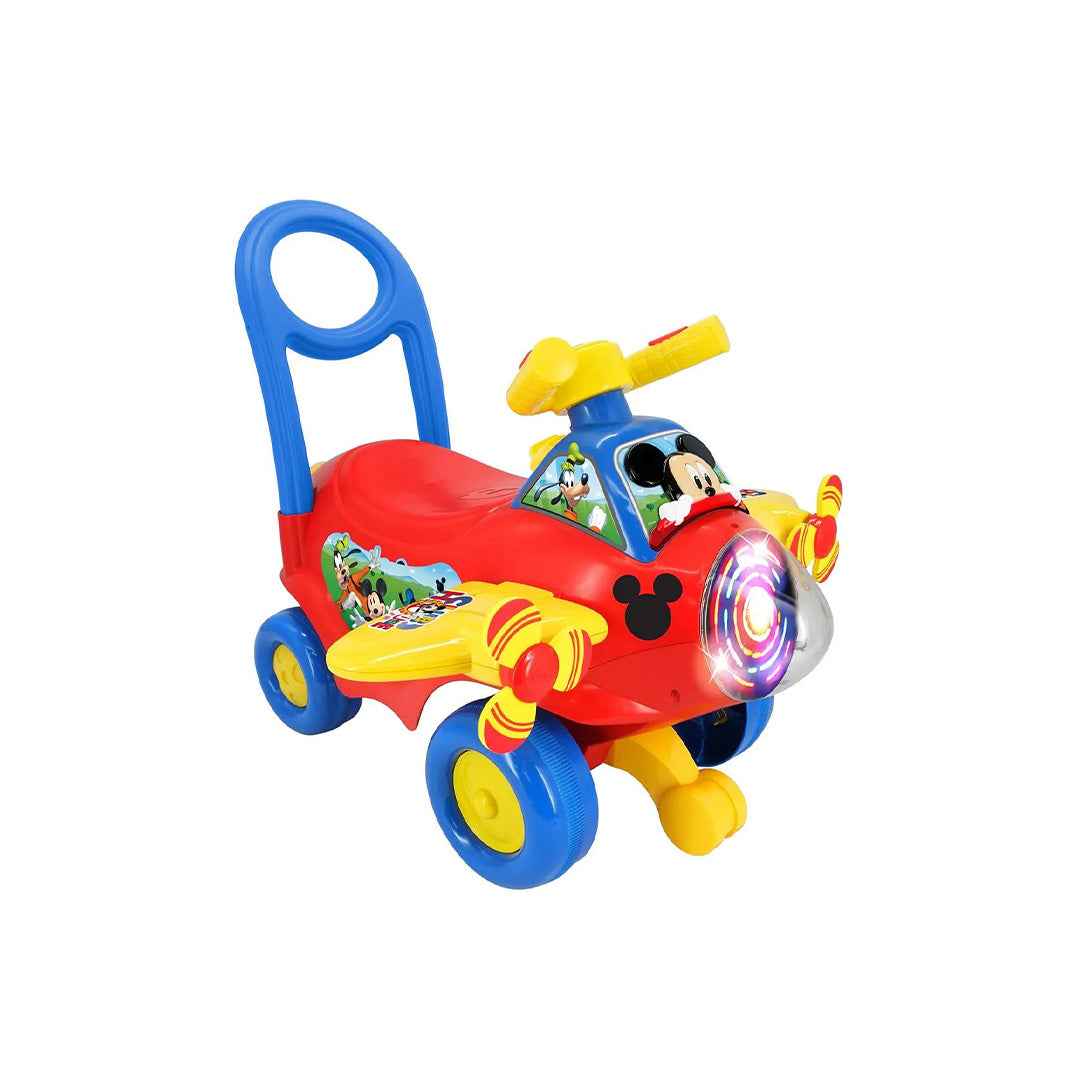 Kiddieland Mickey Mouse Spinning Lights Activity Plane - Ride-On Toy - Toyspry