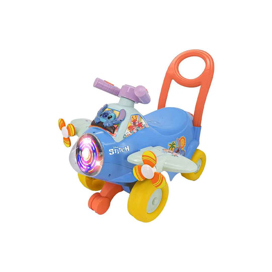 Kiddieland Stitch Spinning Lights Activity Plane Ride On Car