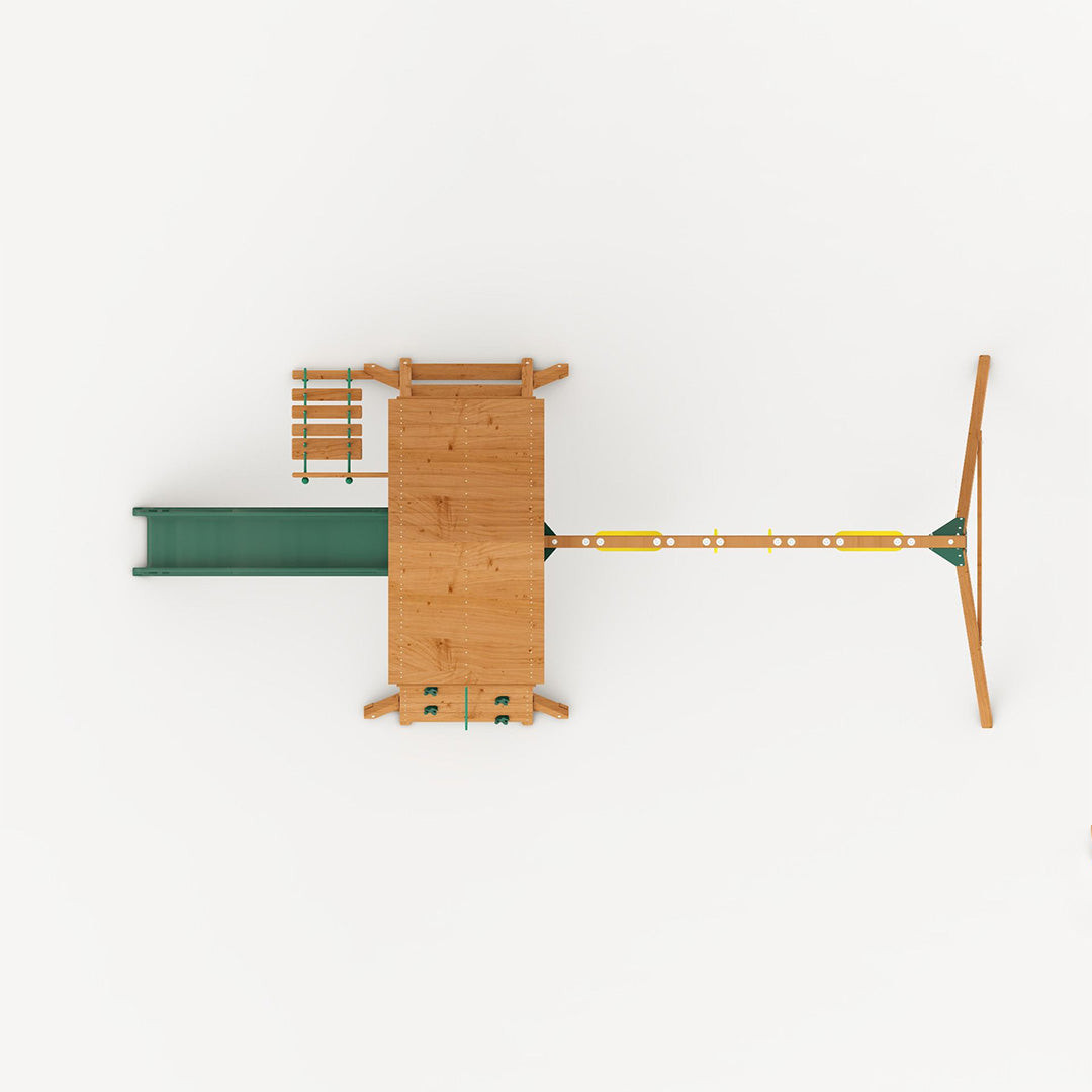 Kiddoro Hill Top Heights - Wooden Garden Swing & Slide Playset - Toyspry
