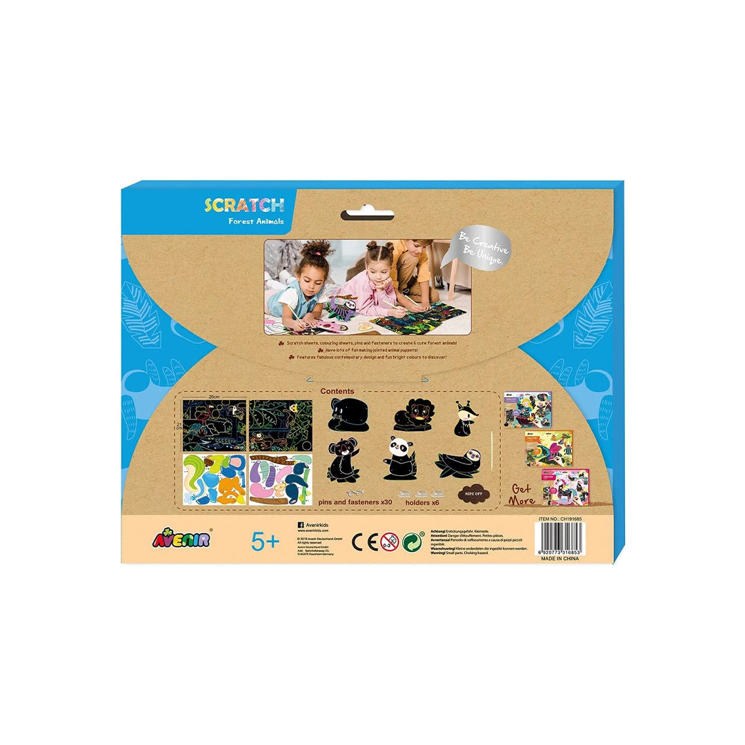 Avenir Jungle Animals Scratch Art Project Kit