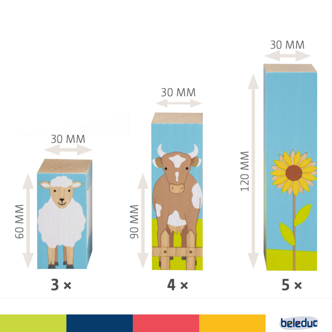 Preschool block building templates and wooden pieces for activity toys.
