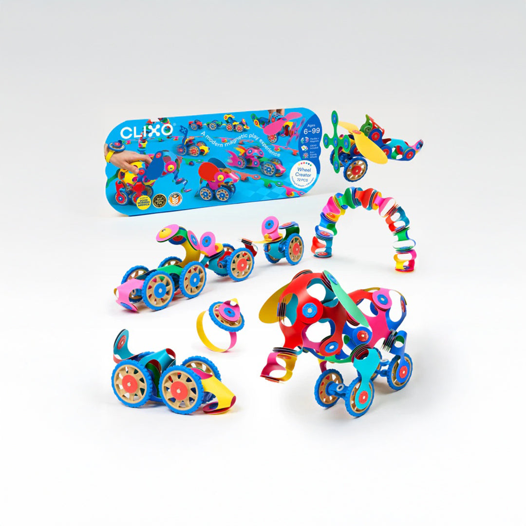 Clixo Wheel Creator Pack 72-Piece Magnetic Building Set