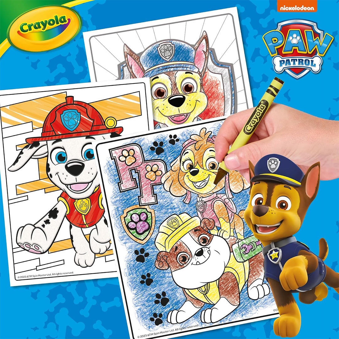 Toddler developing fine motor skills with a fun Paw Patrol Crayola craft kit in Dubai