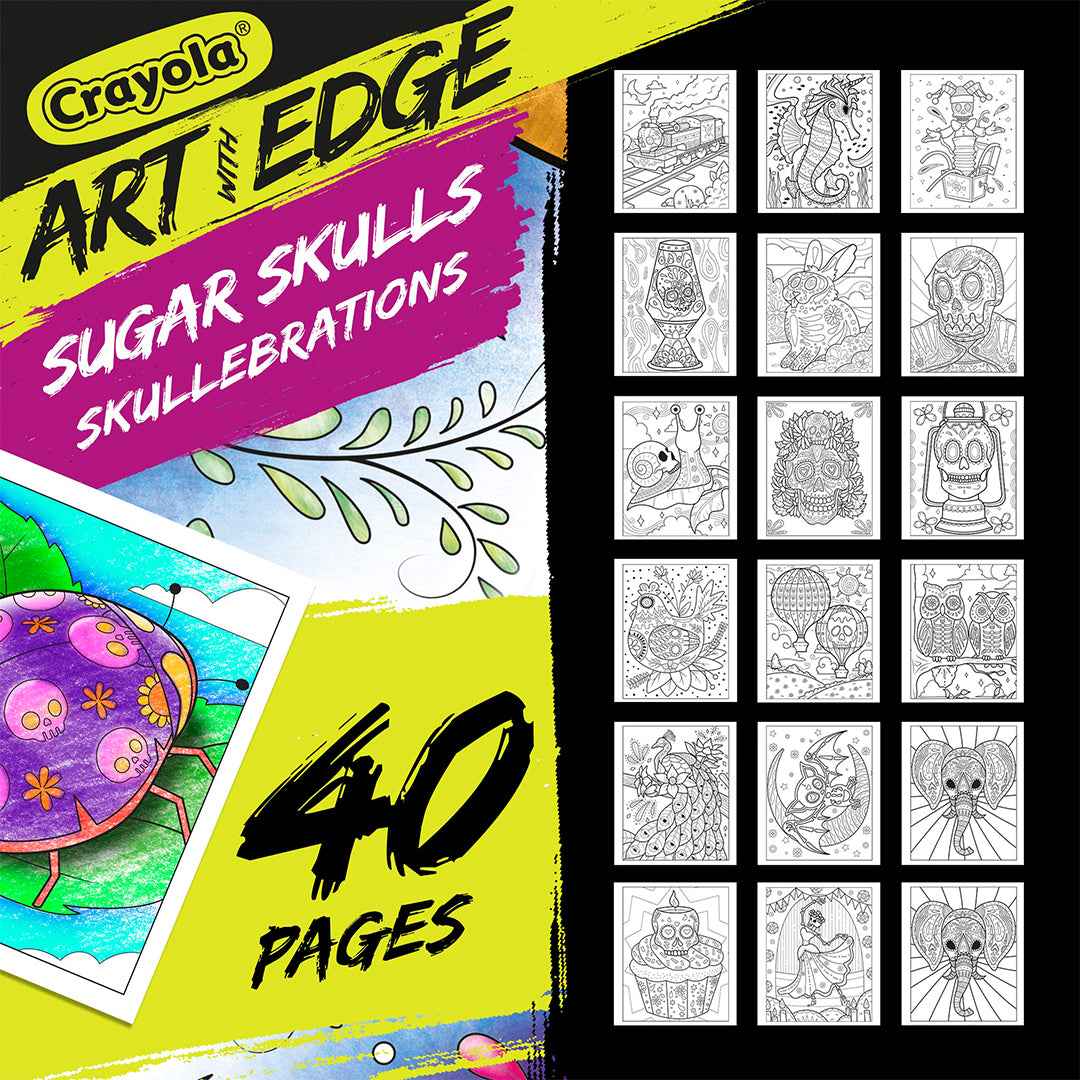 Crayola Art With Edge Sugar Skulls Coloring Book - Toyspry