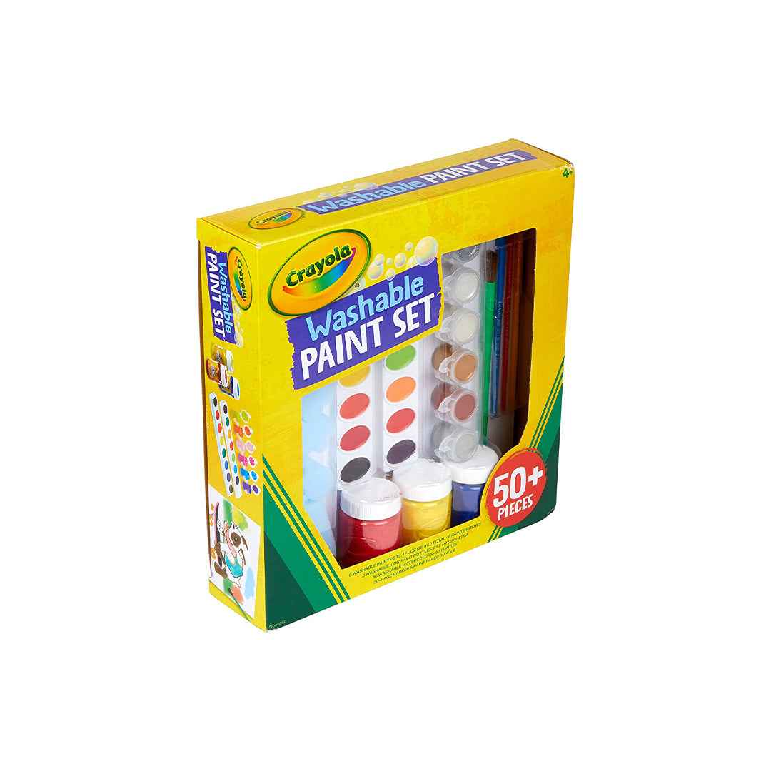 Crayola Washable Brush & Sponge Paint Set | 50+ Piece Art Kit - Toyspry