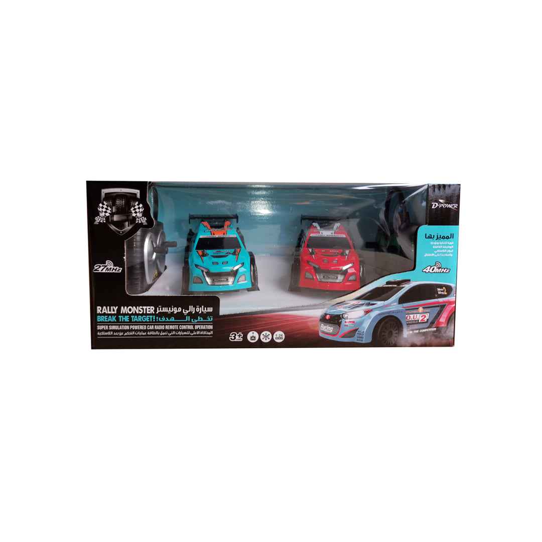 D-Power Rally Monster RC Car Twin Pack – Set of 2 High-Speed Racing Cars - Toyspry