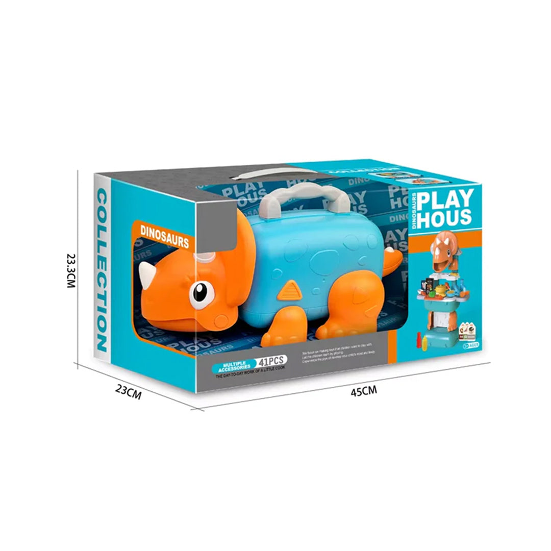 Dinosaur Kids Kitchen Set Accessories (46pc) | Fun Kids Toy Kitchen Play
