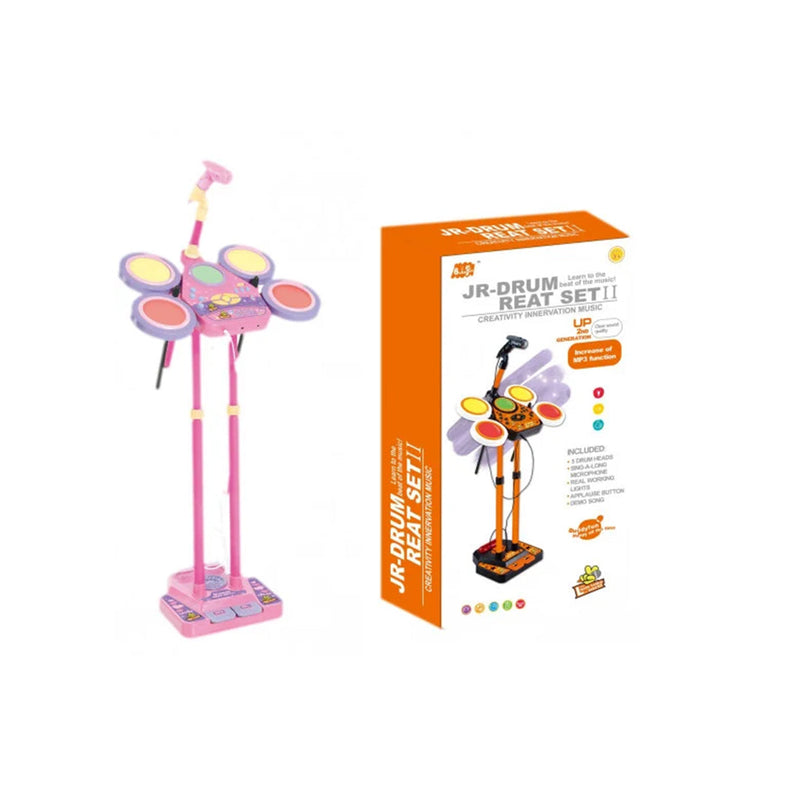 Kids Drum Set with Microphone & Stand
