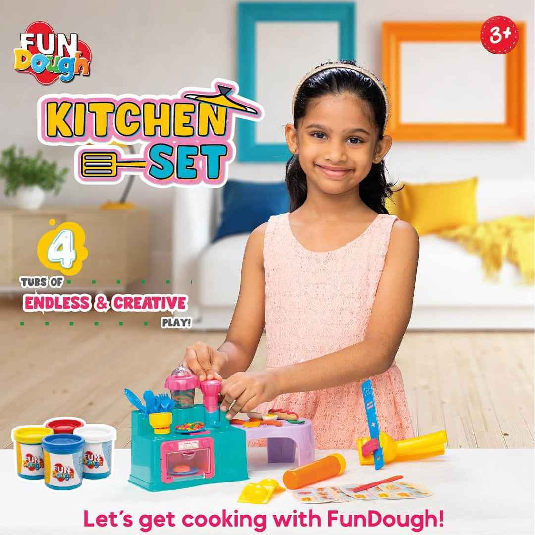 Funskool Fundough Kitchen Set - DIY Creative Playset with Recipe Cards - Toyspry