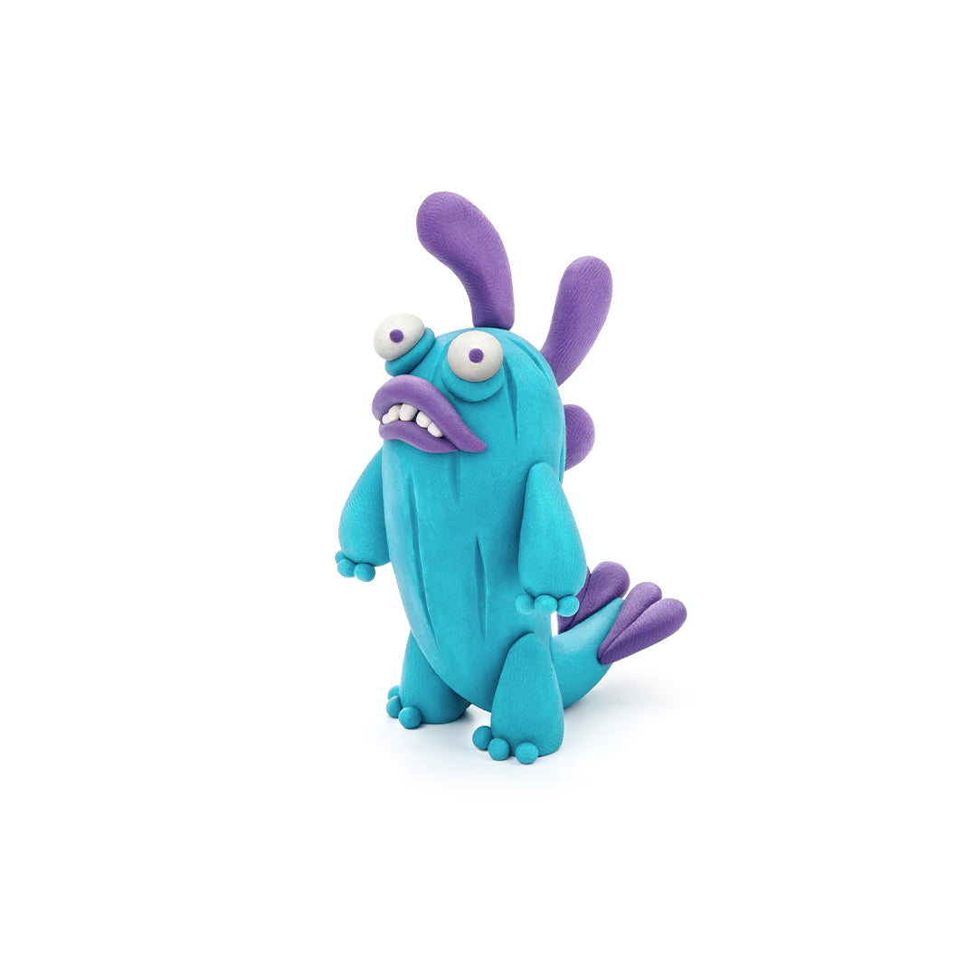 Non-toxic air-dry clay beast figures for physical development.
