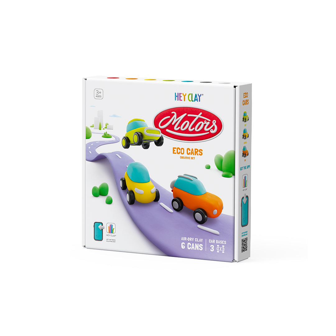 Hey Clay Eco Cars - Kids Air-Dry Modeling Clay Kit