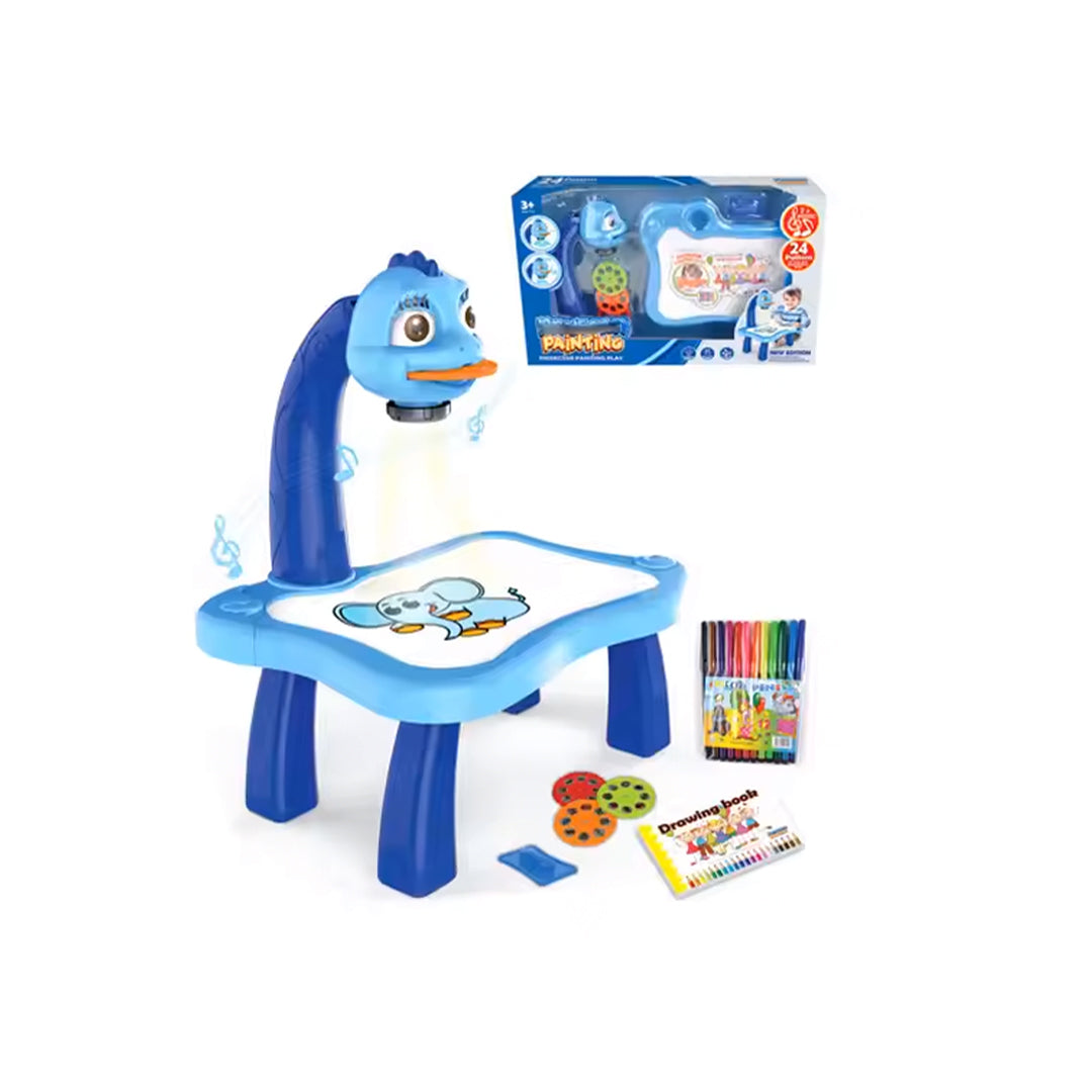 "Kids Learning Desk with Smart Projector and packaging"