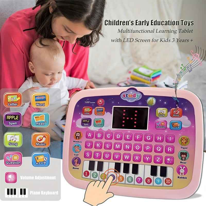 Kids Learning Pad with Interactive Questions and Piano Keyboard