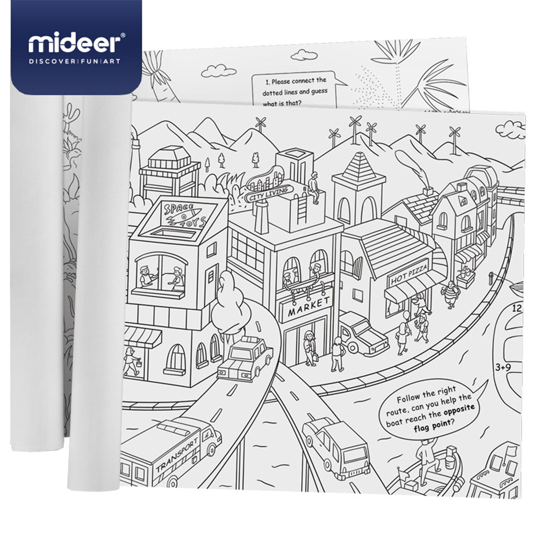 MiDeer Coloring Roll City 10 Mtrs educational toys UAE