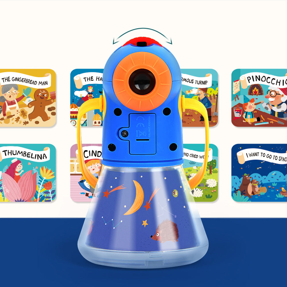 Preschool automatic shut-off bedtime cinema light for interactive activity toys.
