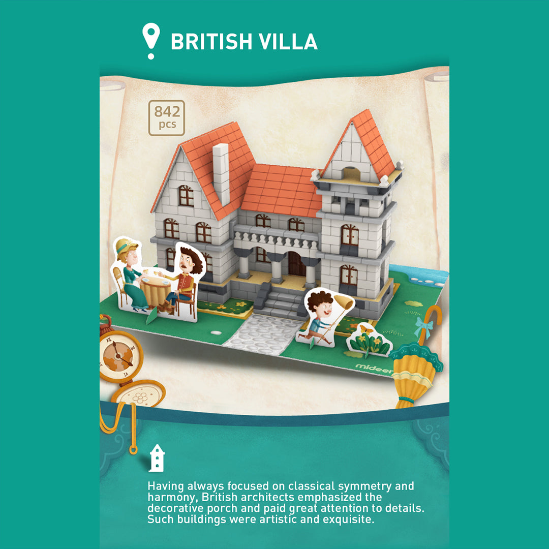 Mideer Master Builder Villa real brick architectural construction kit for kids toys UAE.
