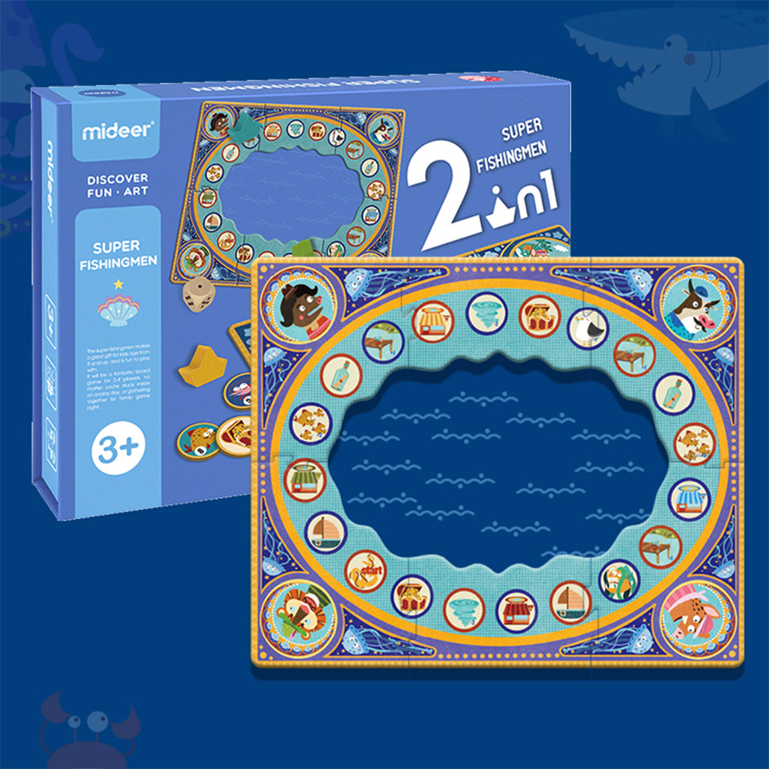 Mideer Super Fisherman Board Game 2-in-1 marine chess set for premium kids toys UAE.

