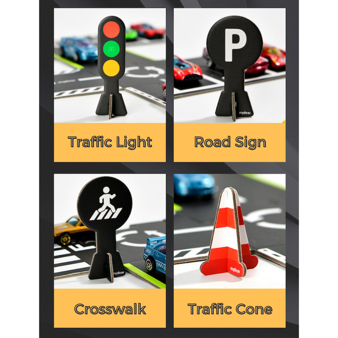 38 piece urban road set and educational toys for kids